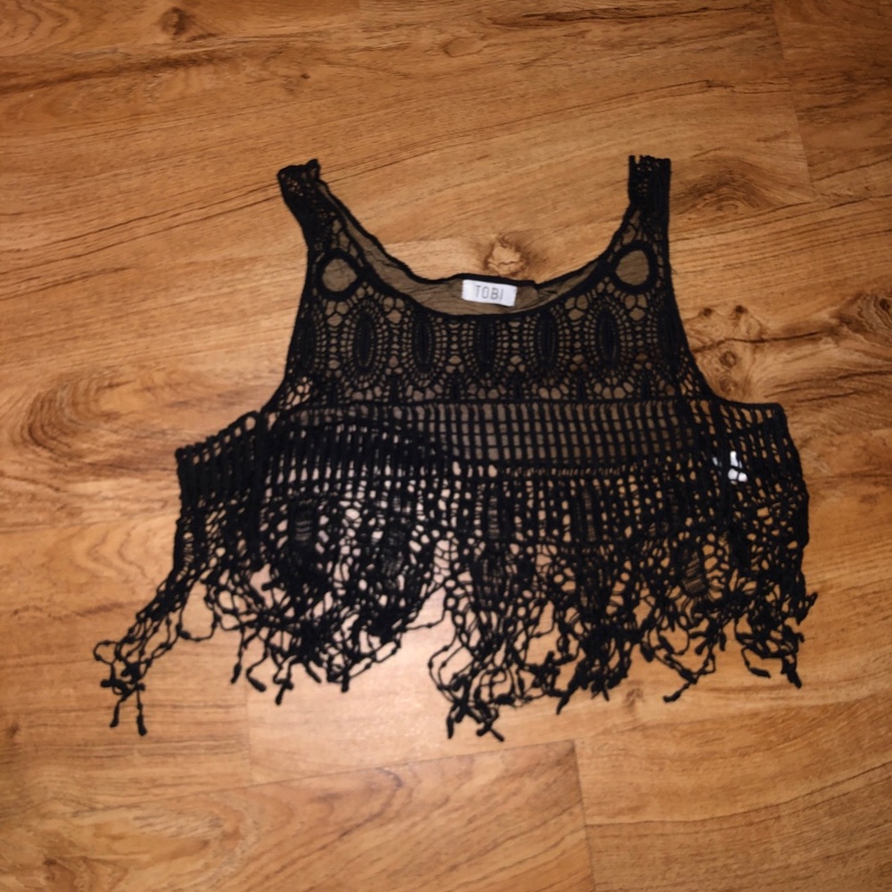 Toni sheer crochet top